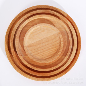 Wooden Round <b>Tray</b> Beech Wood 14 20 24 28 Cm Household Serving Plate For <b>Tea</b> Coffee Dessert Baking - Product Image 3