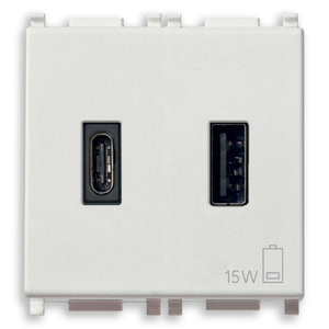 <b>Usb</b> A+C Power Adapter 15W 3A 5V White <b>Wall</b> Mount Charging Station - Product Image 1