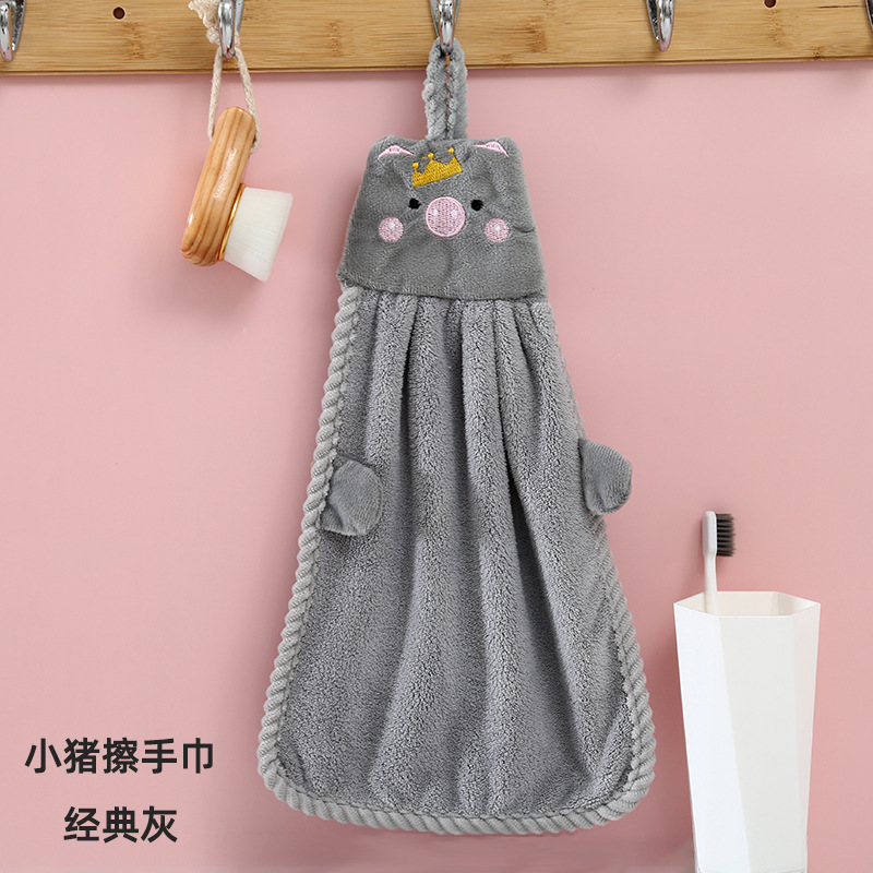 Toalla de mano de cerdo gris