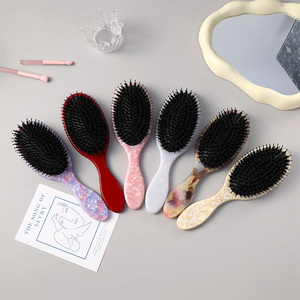 Peigne à cheveux en acétate de cellulose de qualité supérieure OEM ODM avec poils de sanglier naturels et coussin d'air flexible pour les soins capillaires quotidiens - Product Image 5