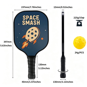 Set de Palas de Pickleball Serie Space Space Smash, 2 Palas, 2 Pelotas de 16mm, Bolsa de Transporte Ligera, Diseño sin Bordes de Color Sólido, para Adultos - Product Image 4