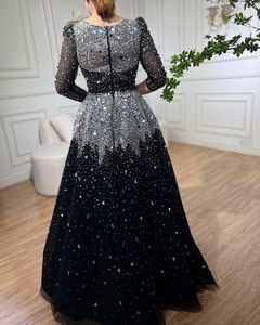 Serene Hill LA71214 Abito da Sera Nero con Maniche a <span class=keywords><strong>Tre</strong></span> Quarti, Linea ad A, Lussuoso con Perline, Vestito Formale da Cerimonia per Donne - Product Image 2