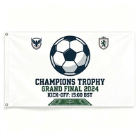 Drapeau personnalisé avec logo de club de football, simple face, 100 % polyester, livraison rapide avec œillets pour célébrations en extérieur, jardin, vente en gros