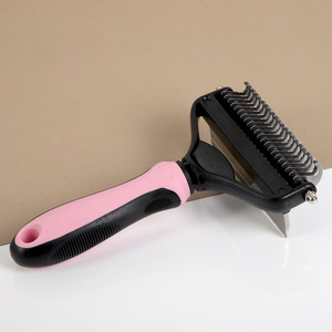 <b>Pet</b> Detangling Comb 2 In 1 Metal Blade For Dog Cat Hair Removal Grooming Tool - Product Image 3