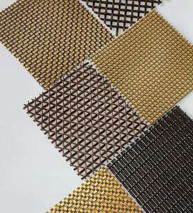 Maille décorative tissée en fil d'acier inoxydable fin plaqué or multicolore, tissu métallique architectural flexible et antirouille - Product Image 1