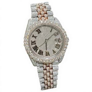 Reloj de Pulsera Personalizado de Lujo con Diamantes Moissanite VVS, Acero Inoxidable, Resistente al Agua 10 Bar, con Cierre de Broche para Hombre - Product Image 1