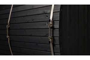 Sauna da Esterno dal Design Moderno, Sauna a Botte a 2 Livelli con Porta in Vetro con Cornice Nera e Accessori - Product Image 6