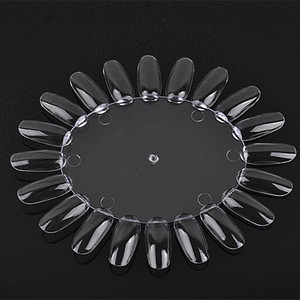 Palette de 20 échantillons de couleurs d'ongles naturels en forme de cercle, en ABS, demi-couverture, ovale, pour présentation de vernis acrylique et peinture sur ongles - Product Image 3
