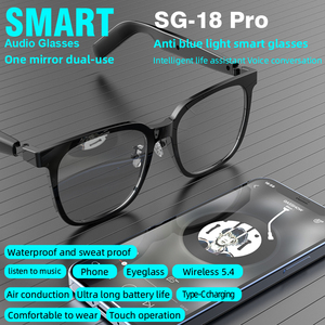 For Smart Audio Sunglasses <b>Microphone</b> Open-Ear Headphones 7H Playtime Waterproof IPX-4 Touch Control Type-C - Product Image 2