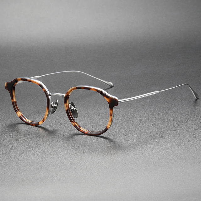 Acetate Titanium Eye Glasses Frame Men Vintage Round Prescription Eyeglasses Frames Women Optical Spectacles Korean Eyewear