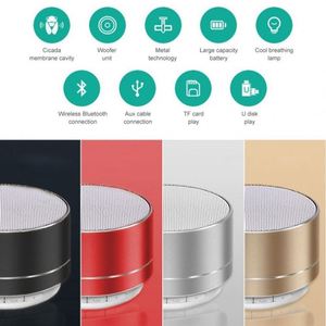 Haut-parleur portable mini WW021 avec logo personnalisé, haut-parleur métallique à basses fréquences avec LED clignotantes colorées, pour téléphone portable, haut-parleur sans fil pour extérieur - Product Image 3