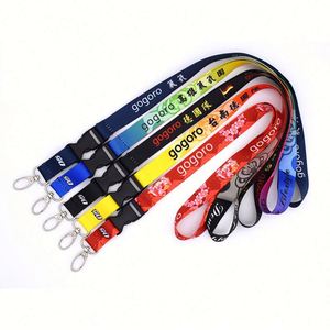 Custom Eco-Friendly Durable Washable <b>Polyester</b> <b>Lanyard</b> Hook Breakaway Strap Thermal Transfer Printed for Business ID Badge - Product Image 1