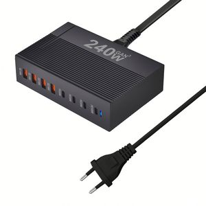 240W GaN 8 Port <b>USB</b> <b>C</b> Fast Charger Block PD100W Multi-ports 4C4A Charging Station PD 3.0 Wall Power <b>Adapter</b> - Product Image 4