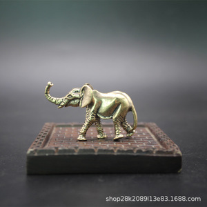 Pure Copper <b>Elephant</b> Figurine Brass Desk Ornament Office <b>Decor</b> Feng Shui Style - Product Image 3