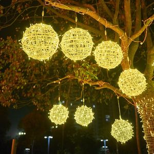 Impermeable Ip65 jardín festón festivo vacaciones iluminación Navidad decoraciones al aire libre Led cadena luz luminosa ratán bola lámpara - Product Image 2
