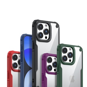 Ốp điện thoại di động chống <span class=keywords><strong>s</strong></span>ốc bảo vệ lai <span class=keywords><strong>TPU</strong></span> PC tích hợp túi khí cho Apple <span class=keywords><strong>iPhone</strong></span> 14 15 16 Pro Max, trong suốt - Product Image 6