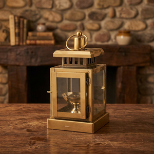 Vintage Durable Lantern with Hanging Ring, Wall Hanging Lantern Candle <b>Lamp</b>, Antique Design iron Holder for Home and Cafe Decor - Product Image 3