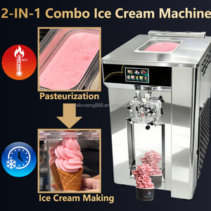 Countertop Soft <b>Ice</b> Cream <b>Machine</b> With Pasteurization 1 Flavor Soft Serve <b>Ice</b> Cream <b>Making</b> <b>Machine</b> PASMO Frozen Yogurt Freezer - Product Image 2