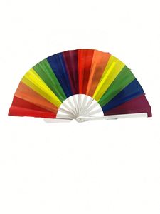 High Quality Traditional Rainbow Bridal Hand Fan Carved Music and Promotion Style for Halloween Souvenir - Product Image 4