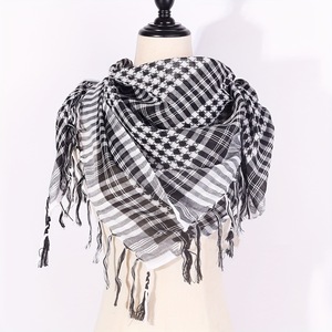 Voile léger et respirant à carreaux, style Dubaï, élégant et modeste, avec franges, populaire pour le printemps et les rassemblements religieux - Product Image 5