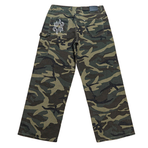 <span class=keywords><strong>Pantalon</strong></span> cargo camouflage pour homme TOPSHOW, style streetwear, 100% coton, toile de canard lavée, taille haute, ample, jambe large - Product Image 2