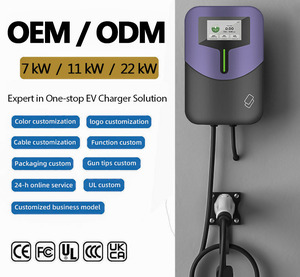 Nouvelles stations de recharge murales OEM 7kW-22kW EVSE avec câble de 5m, contrôle par application EV domestique, OCPP 32A Type 2 3 phases, chargeur de voiture intelligent WiFi - Product Image 1
