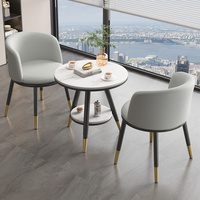 Ensemble de table à manger en fer moderne pour jardin extérieur, 3 pièces, pour salon et salle de réception