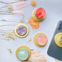 Support de coque ronde de bureau rétractable de téléphone magnétique de Phnom Penh de pétoncle naturel portatif