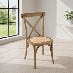 Blond Oak Resin CrossBack Chair-Modern Design Durable & Strong Adjustable for Outdoor Dining Hotel & Apartment Use - Product Image 1