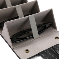 Portable PU cuir lunettes de soleil organisateur de voyage pliable lunettes boîte de rangement plusieurs cas affichage conteneurs