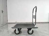 Carretilla de Mano con Neumáticos de 8 Pulgadas de Grosor, Plataforma Antideslizante Plegable para Uso en Supermercados