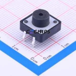 TL1100EF160Q Tactile Switch Through hole Component THT-4P,12x12mm Switch Single Pole Single Throw Round Button 1.6N Through Hole - Product Image 1