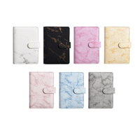 Marbre Rose PU Cuir A5 6-Ring Dossier Budget Planificateur Argent Organisateur 40 Pages Intérieures Spirale Style Économiseur D'argent Enveloppe Classeur