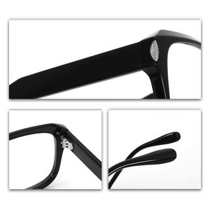 2025 yeni tasarım High-end Vintage Retro perçin asetat optik gözlük dikdörtgen siyah asetat gözlük çerçeveleri Unisex - Product Image 4