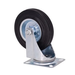 Roulettes industrielles noires résistantes à l'usure de 8 pouces avec noyau en fer, roues en caoutchouc massif 200 * 50 - Product Image 2