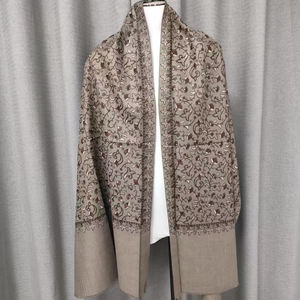 צמר הסיטונאי mens צעיף קשמירי עם רקום הגבול Omani תפילה צעיף ערבי גברים צעיף רך חיג 'אב בנדנה - Product Image 1