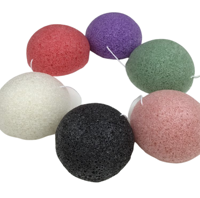 Couleurs de macarons colorés nouveau matériau en Fiber naturelle éponge de nettoyage de visage éponge de nettoyage Konjac pour soins de la peau