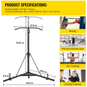 Support de <span class=keywords><strong>sac</strong></span> de <span class=keywords><strong>boxe</strong></span> autoportant en métal noir avec barre de traction, support robuste pour l'entraînement de <span class=keywords><strong>boxe</strong></span> - Product Image 6