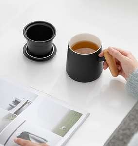 <span class=keywords><strong>Tasse</strong></span> <span class=keywords><strong>à</strong></span> Thé <span class=keywords><strong>avec</strong></span> <span class=keywords><strong>Infuseur</strong></span> <span class=keywords><strong>et</strong></span> <span class=keywords><strong>Couvercle</strong></span>, Mug <span class=keywords><strong>à</strong></span> Thé en Céramique <span class=keywords><strong>à</strong></span> Anse en Bois Brut pour Thé en Vrac, Mug <span class=keywords><strong>à</strong></span> Infuser le Thé en Relief pour Cadeaux - Product Image 3