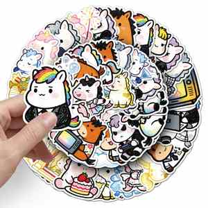 50 autocollants mignons de poulains de dessin animé pour l'année du Cheval, imperméables, style Kawaii, pour agenda et décoration de réfrigérateur, pour les filles - Product Image 5