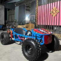 Go Kart con Volante y Diferencial, Motor de 212cc y 4 Tiempos, Llantas de 10 Pulgadas, Buggy Todoterreno para Niños y Adultos, Kart de Recreo