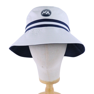 Mới Đến Unisex Tùy Chỉnh HD In Ấn Logo Và Sọc Dây Đeo Màu Trắng Hải Quân Xô Mũ Với In Đường May Băng Và Sweatband Nhãn - Product Image 2