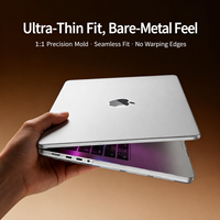 Coque de protection transparente givrée pour ordinateur portable, avec support, adaptée aux MacBook – Vente en gros fabricant
