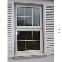 Ventana Corredera Vertical de UPVC Certificada en Australia con Rejillas de Vidrio, Insonorizada, para Casas