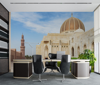 Papier peint 3D de mosquée arabe, architecture islamique d'Oman, paysage mural pour salon, papier peint auto-adhésif culturel