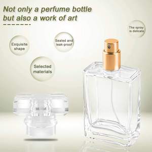 Portable Square 50ml &amp; 100ml Clear Glass <strong>Perfume</strong> Bottles Refillable Empty <strong>Atomizer</strong> Pump Sprayer Screen Printed for Fragrances - Product Image 6