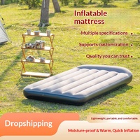 Matelas gonflable d'extérieur imperméable et chaud, simple et portable, lit d'appoint pliable pour camping, individuel ou double, pour la pause déjeuner
