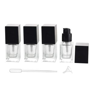 30ml Empty Emulsion Liquid Foundation square Glass Bottle <b>Clear</b> and Frosted <b>Sunscreen</b> Lotion Cosmetic Bottles - Product Image 1