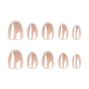 <span class=keywords><strong>Uñas</strong></span> Postizas Francesas con <span class=keywords><strong>Punta</strong></span> Cromada en Tono Nude, <span class=keywords><strong>Cortas</strong></span>, Reutilizables, de Acrílico para Mujer - Product Image 5