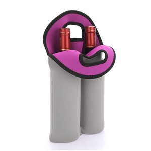 Bolsa Enfriadora de Vino Aislada de Neopreno Ecológica con Logotipo Personalizado de Fábrica, Porta Botellas Doble, Funda Térmica Impermeable para Viaje - Product Image 1